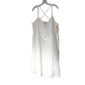 A New Day White Eyelet Smocked Bodice Midi Dress‎ Plus Size XXL